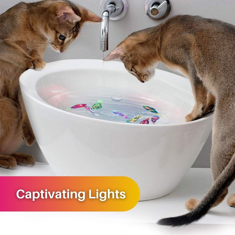 Interactive Floating Fish Toy for Cats with LED Lights