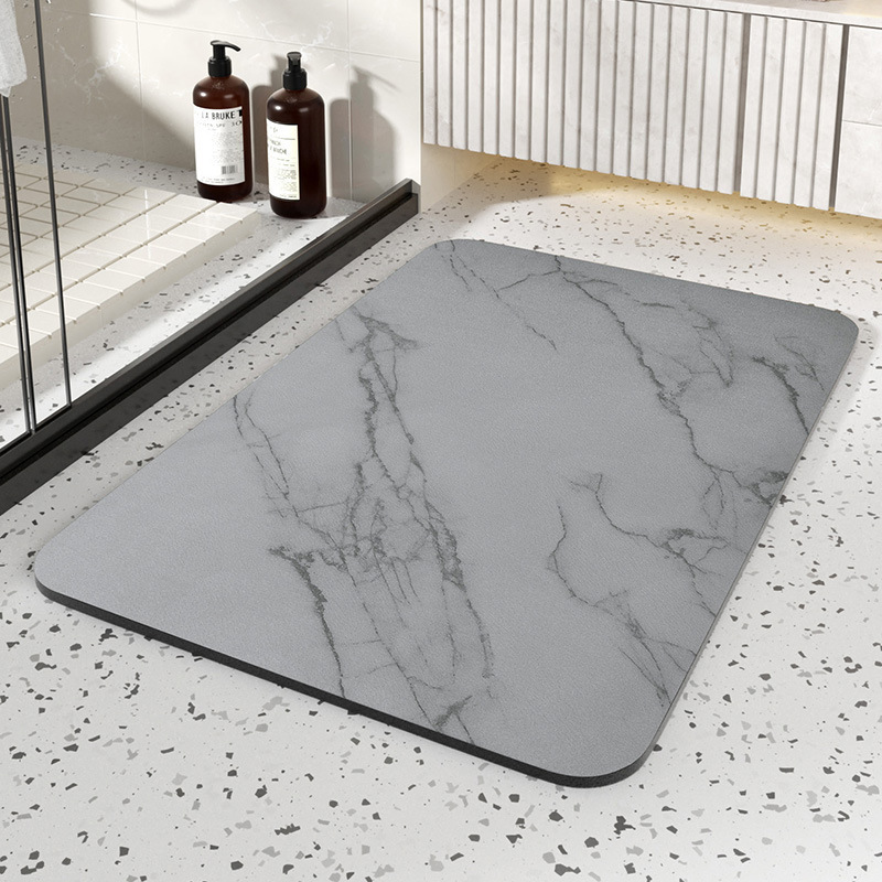 Rapid Dry Mineral Stone Bath Mat with Non-Slip Rubber Base