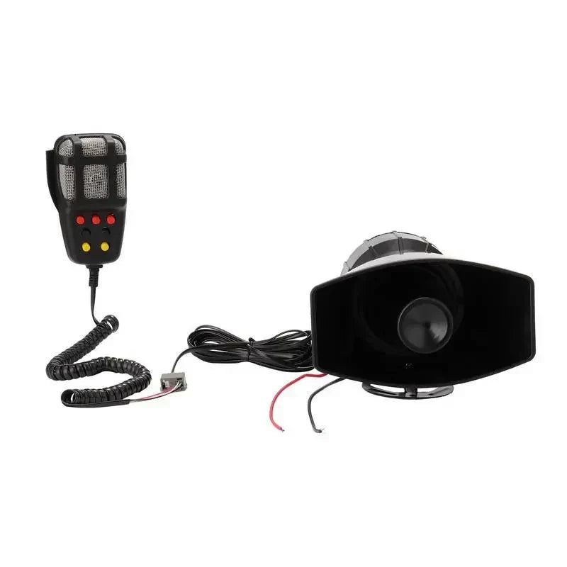 High-Volume Vehicle Alert System with Microphone and 7 Sounds for 12V Cars