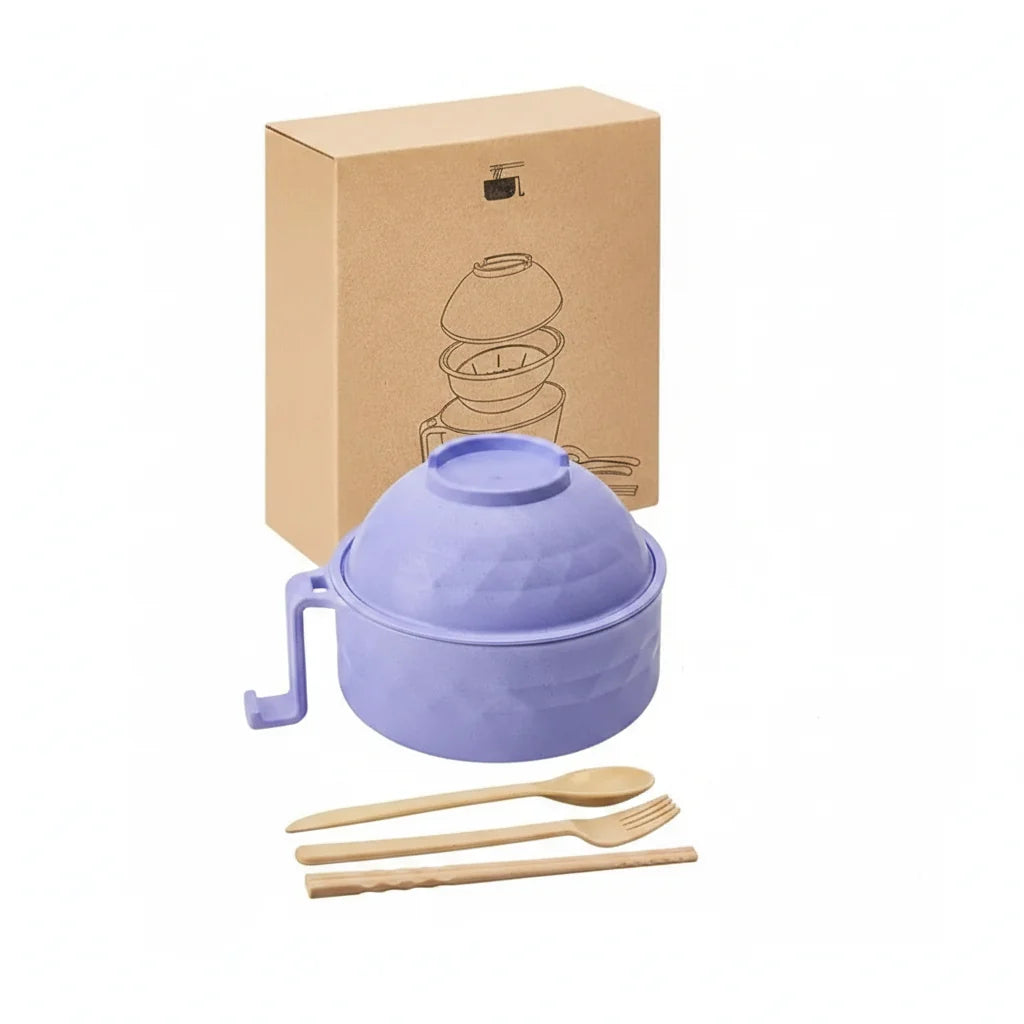 QuickServe Noodle Bowl Collection with Secure Lid & Cool Grip Handle, 6-Piece