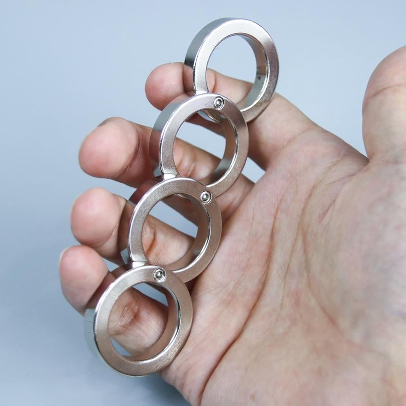 Compact Fidget Ring with Silent Folding Mechanism