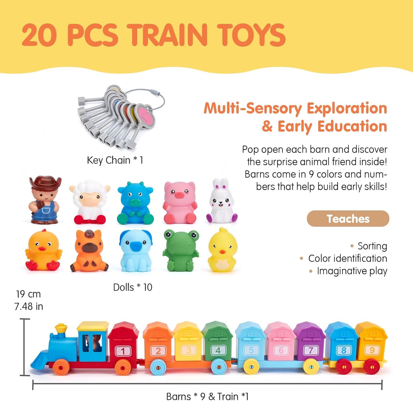 Interactive Farm Train Set for Counting and Sorting Fun