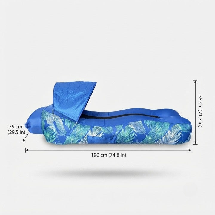 Air Mattress Self-Inflating Integrated Sunshade & Side Pockets