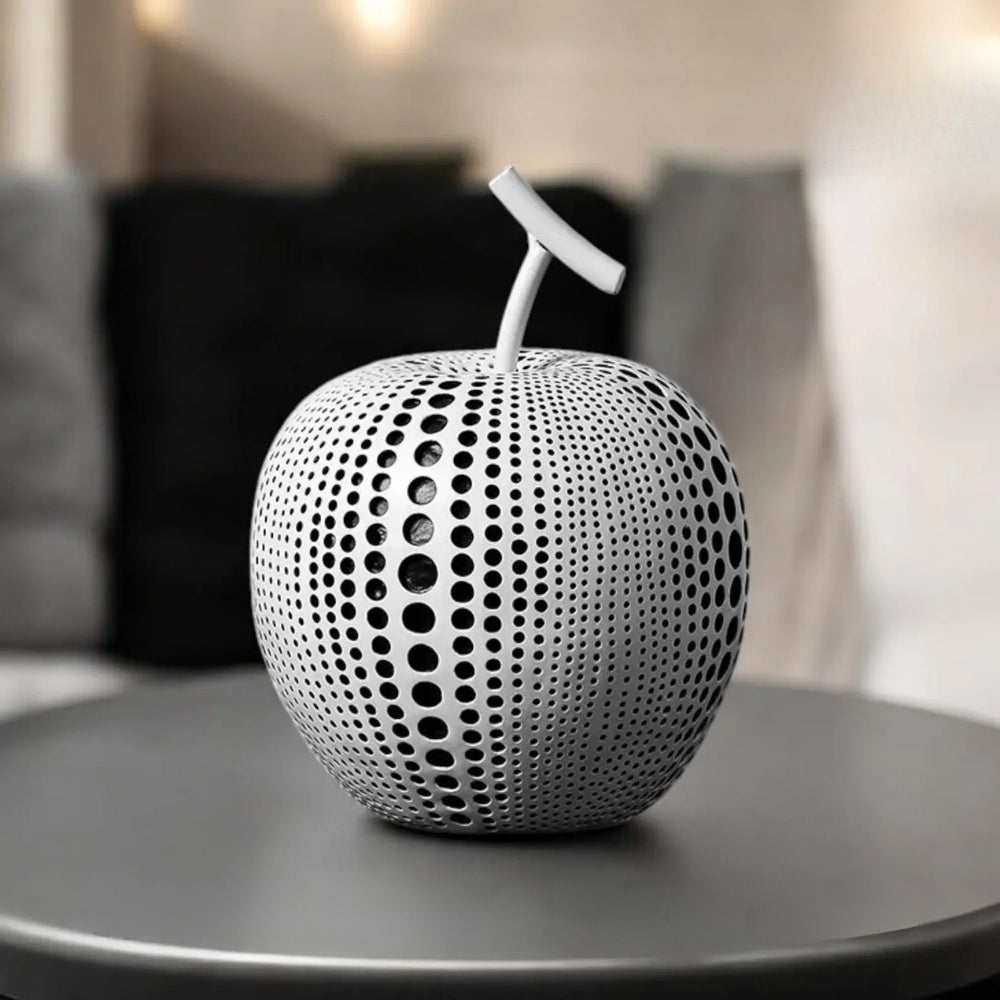 Apple Sculpture Resin Perforated Dot Pattern