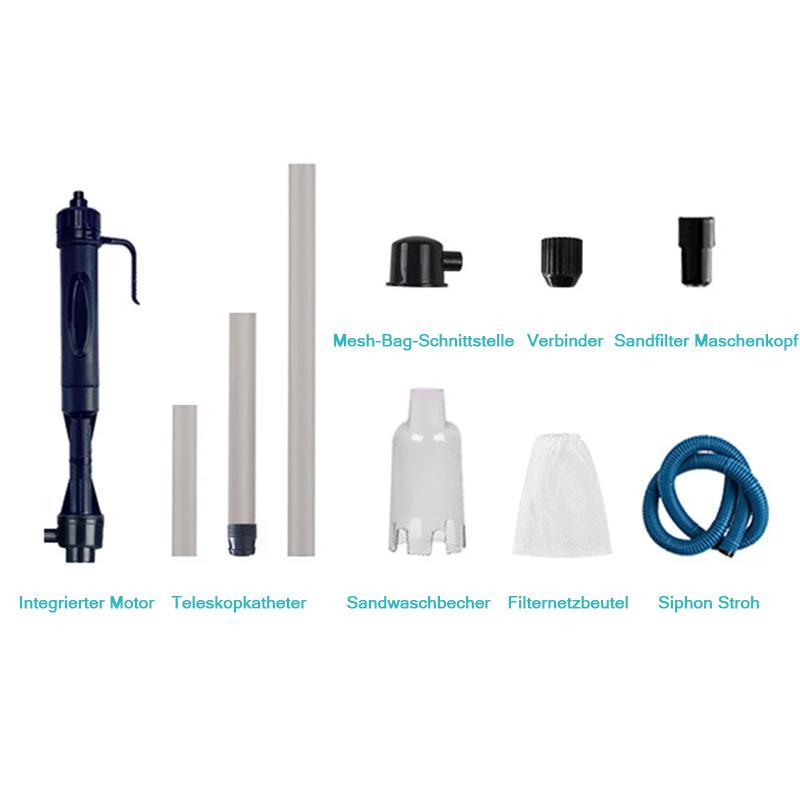 Aquarium Water Changer Battery-Powered Adjustable Tubes & Filter Bag