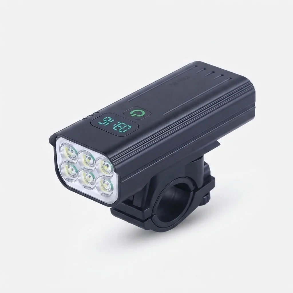 Bike Light 5000 Lumens USB-C Rechargeable Time Display