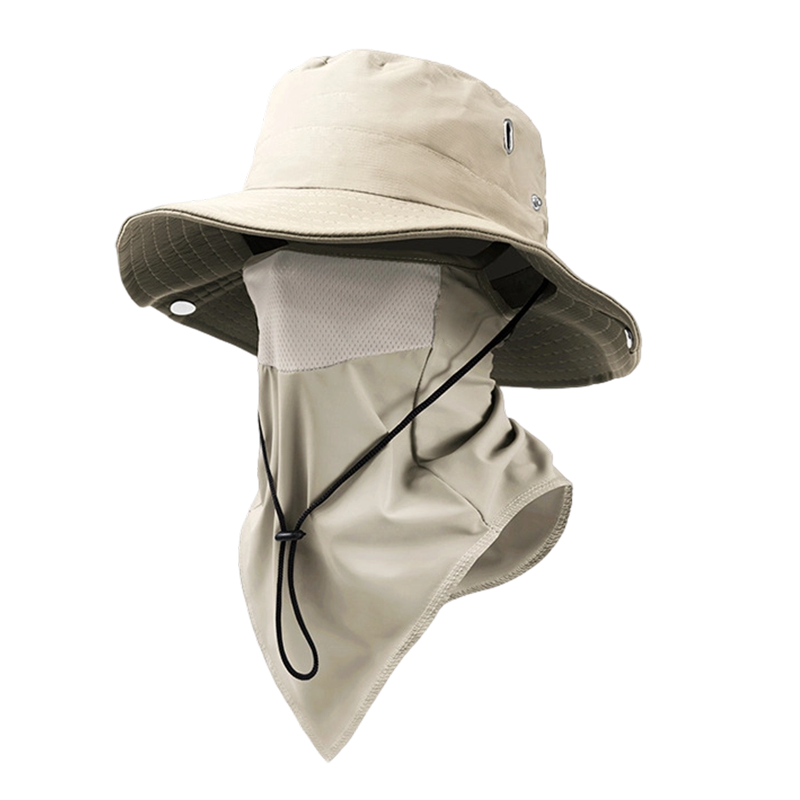 Bucket Hat Detachable Face Shield Ice-Silk Cooling