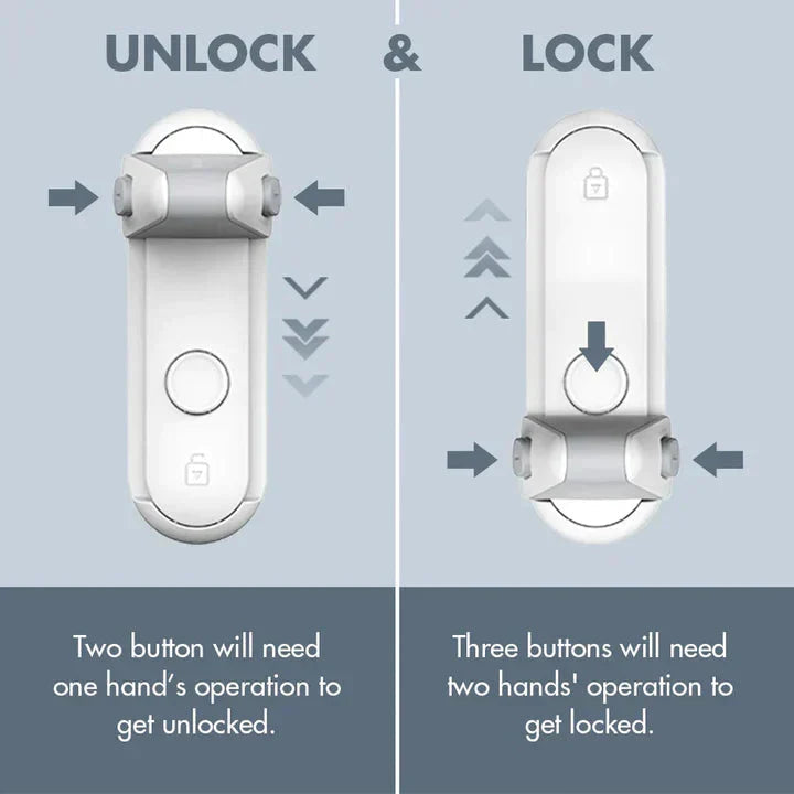 Cabinet & Door Lock Self-Adhesive No-Drill Push-And-Slide
