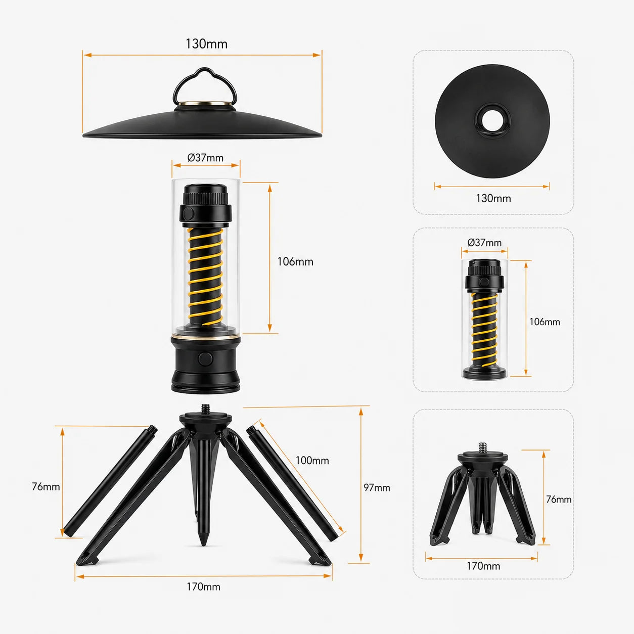 Camping Lantern Foldable Lantern & Flashlight USB Rechargeable