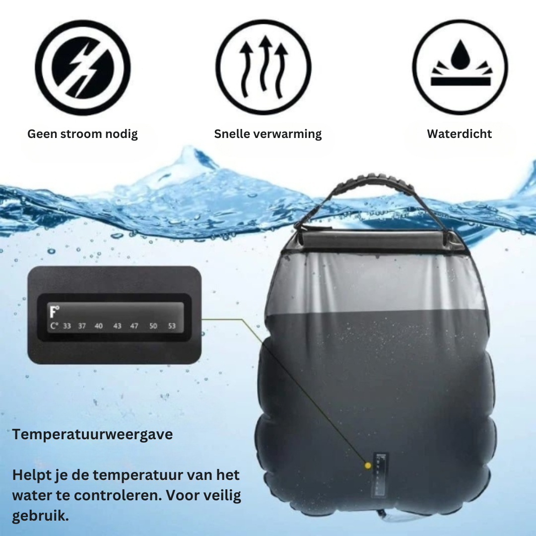 Camping Shower Solar-Heated 5.3 Gallon Foldable