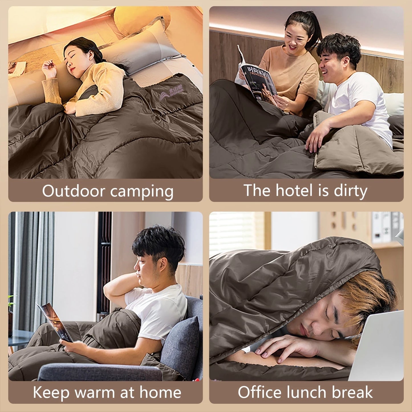 Camping Sleeping Bag Extra-Wide 100 cm Lightweight & Compact