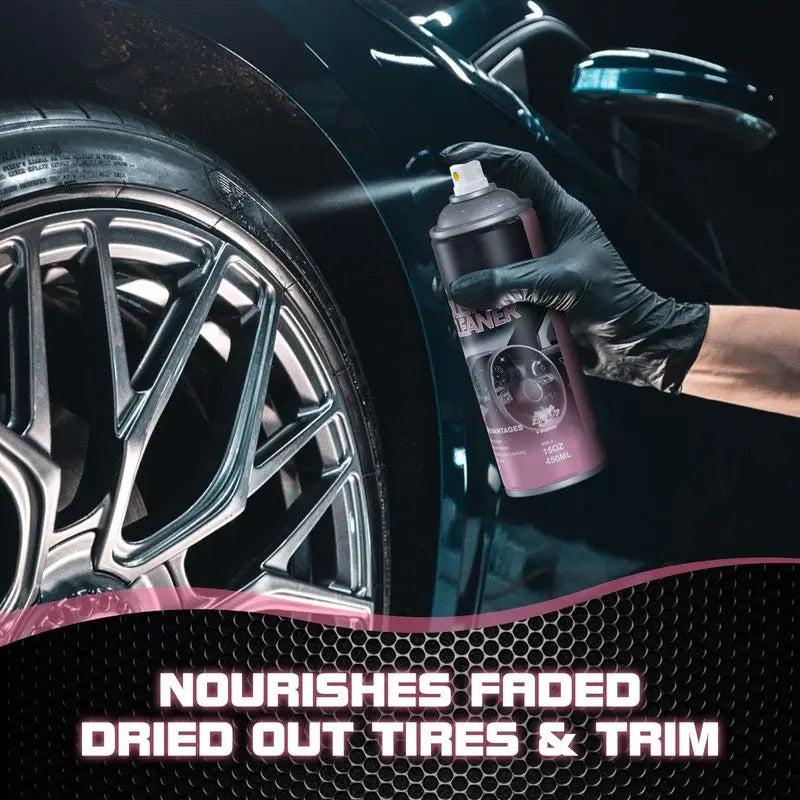 Car Interior Polish Spray Dry Finish Leather Plastic Rubber