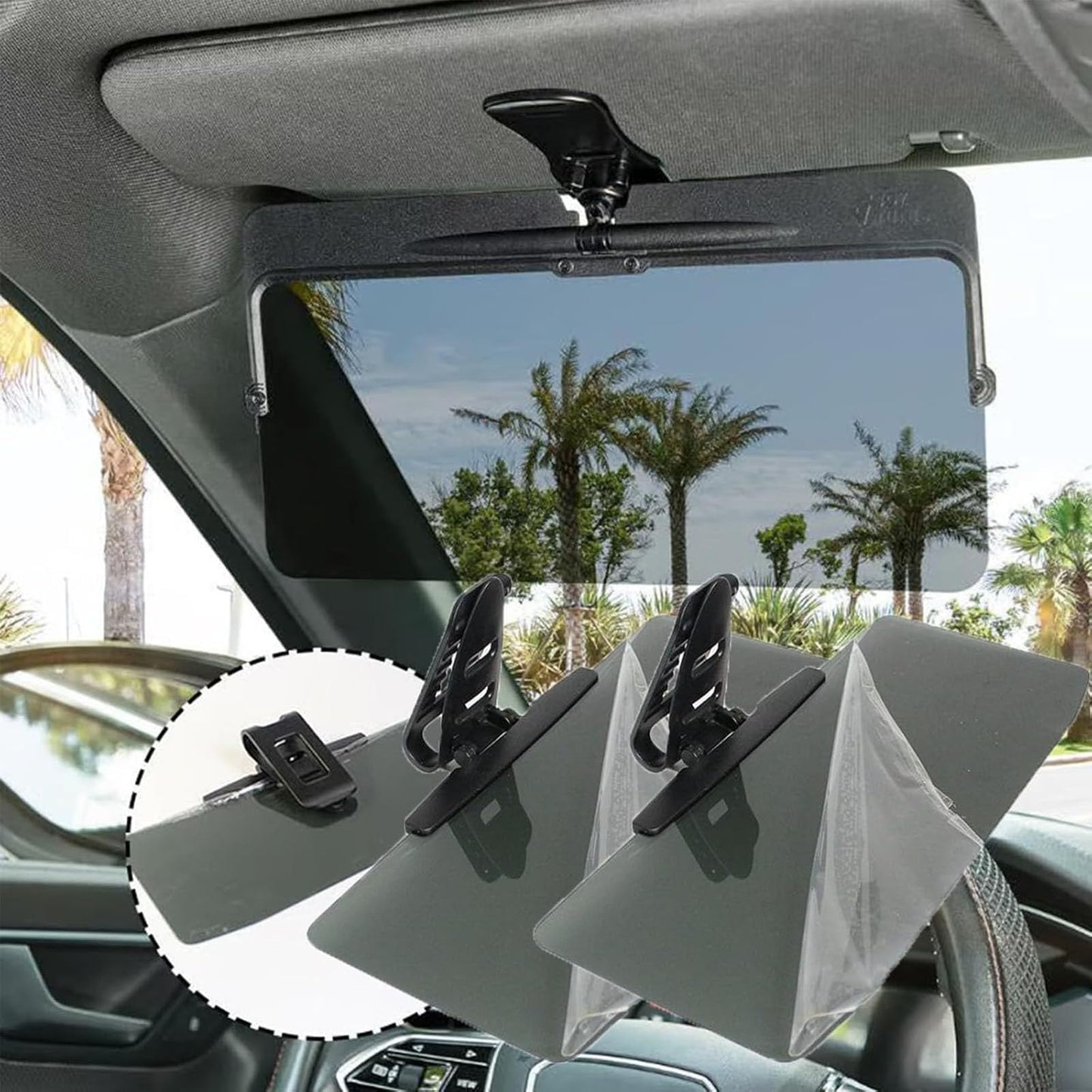 Car Sun Visor Extension Polarized Anti-Glare Universal Clamp