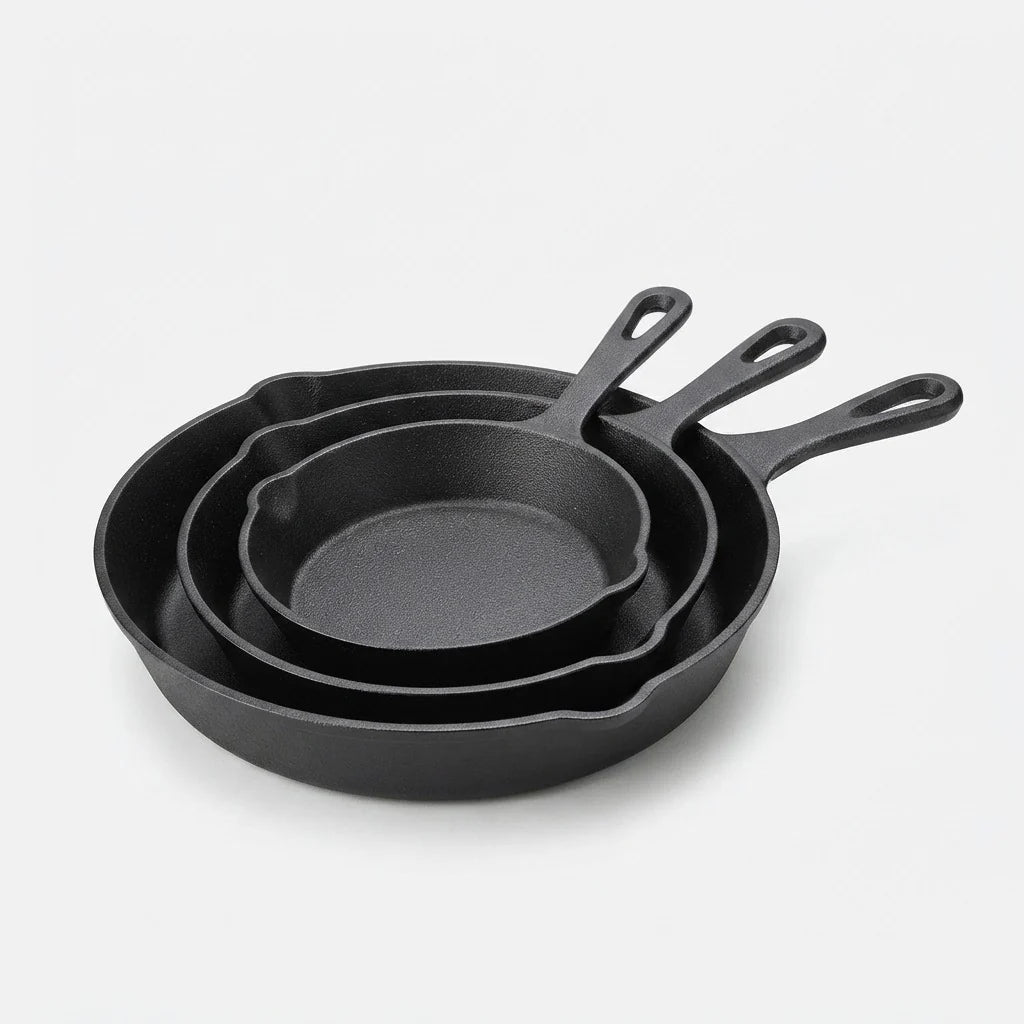 Cast Iron Skillet Set Pre-Seasoned Nonstick Four Piece