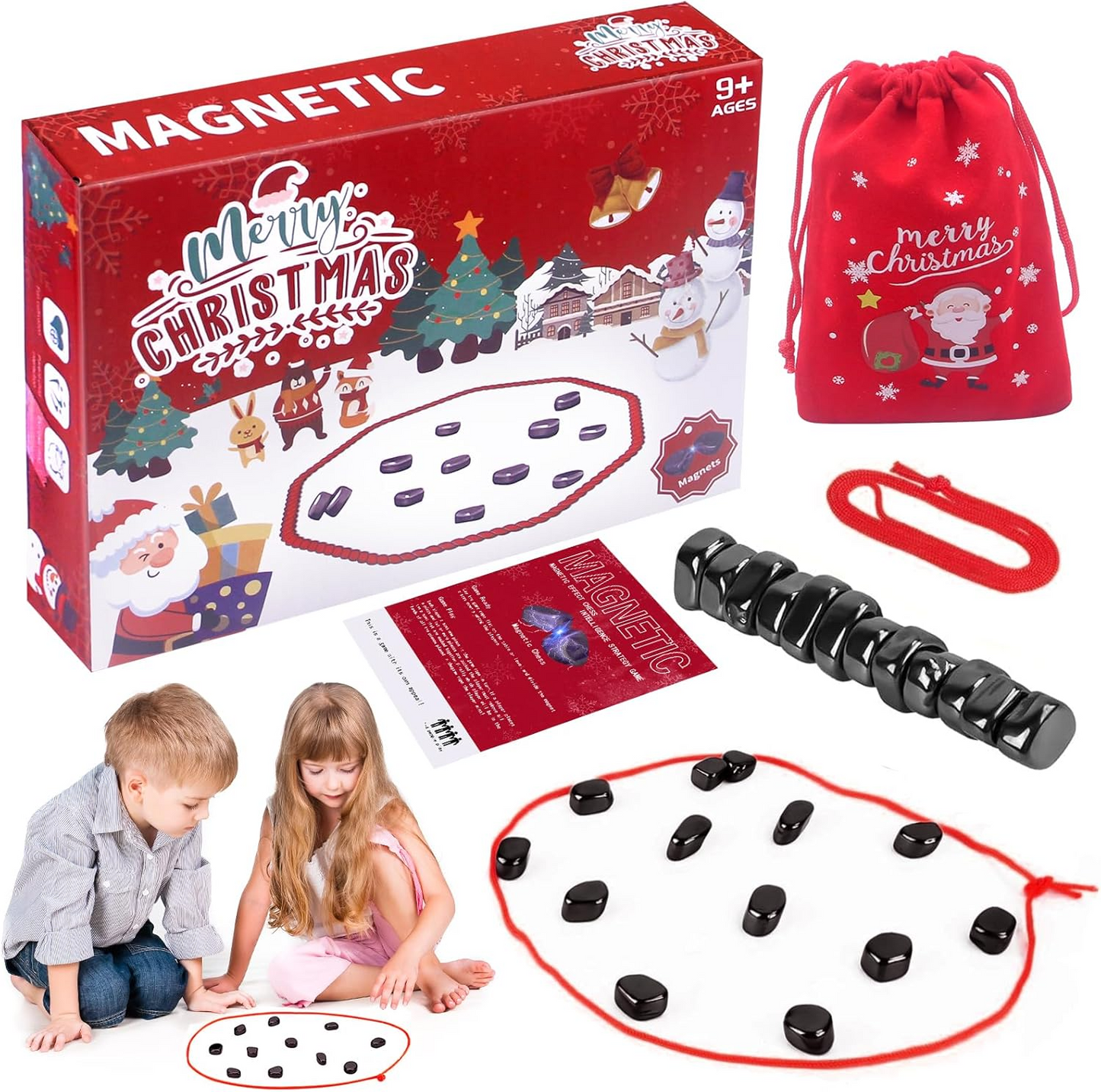 Chess Set Magnetic Pieces Compact Portable
