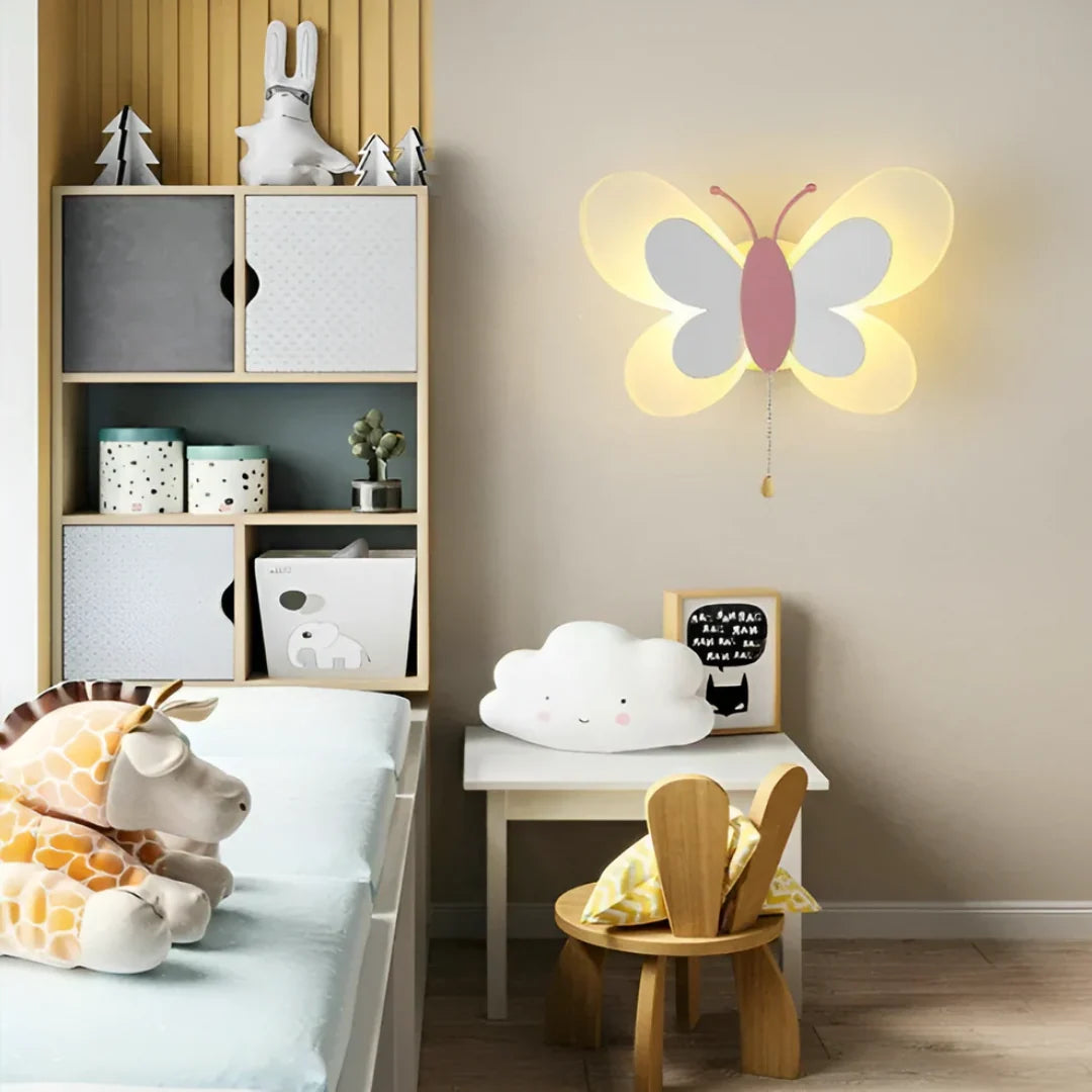 Children's Butterfly Wall Light Selectable Warm & Cool LED