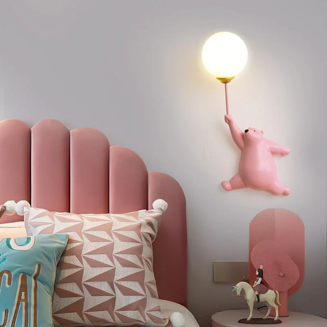 Children's Wall Light Bear Design 3-Color LED Mains Powered