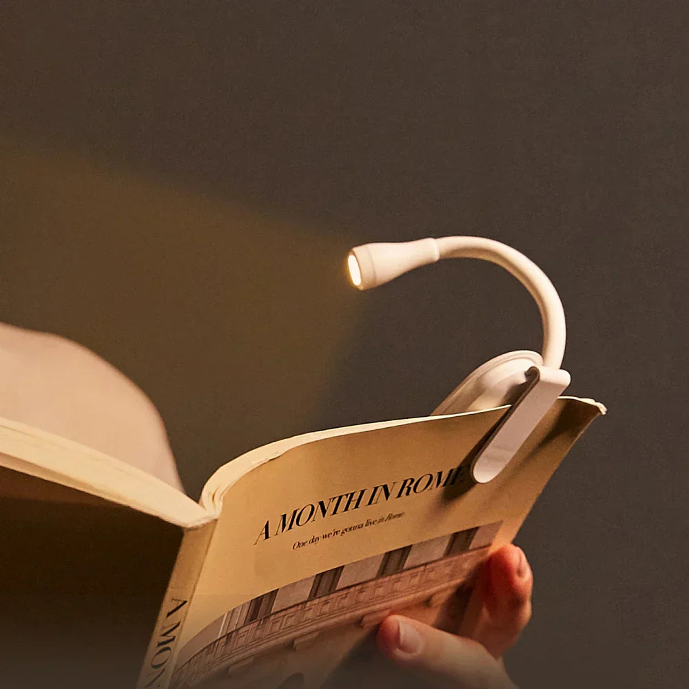 Clip-On Reading Lamp Flexible Gooseneck Dimmable USB Rechargeable