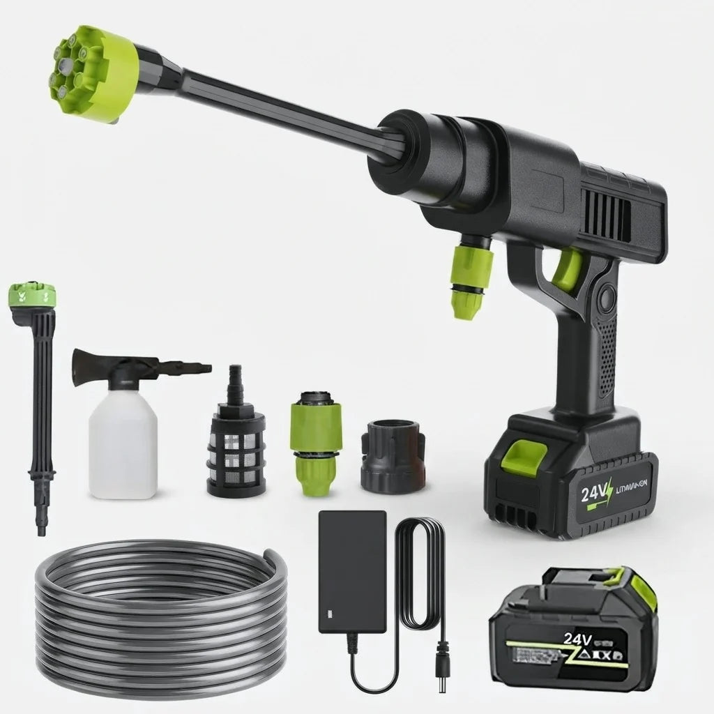 Cordless Pressure Washer 24V Lithium 45 Min Runtime Self-Priming