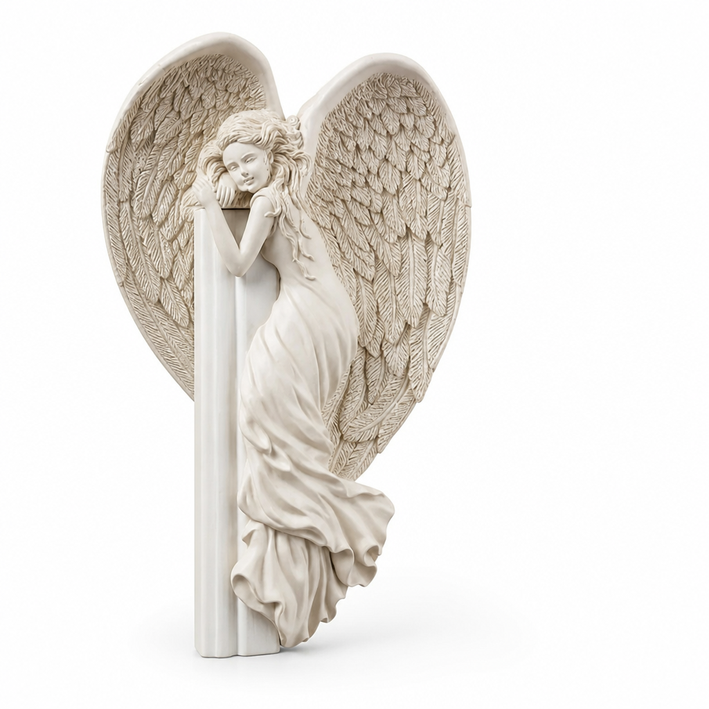 Corner-Mounted Angel Wall Decoration (Detailed Wing Design)