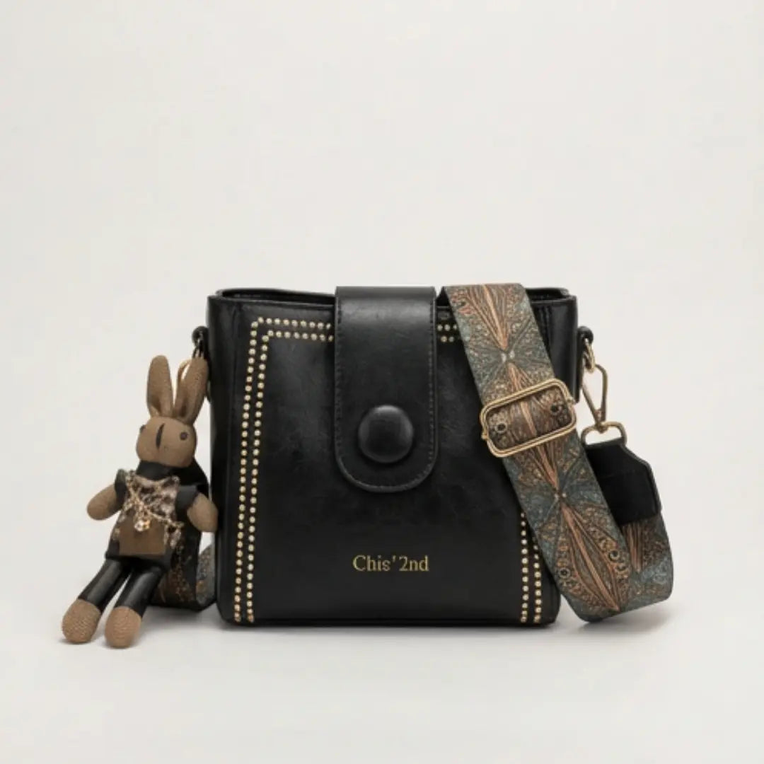 Crossbody Bag Vintage Faux Leather Artisan Woven Strap