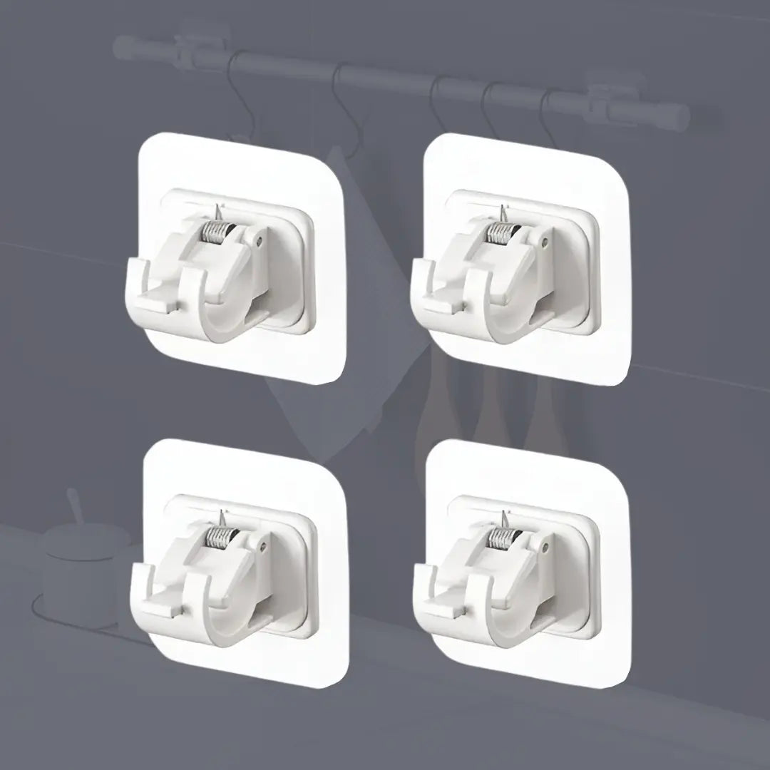 Curtain Rod Holders Peel-And-Stick Multi-Surface