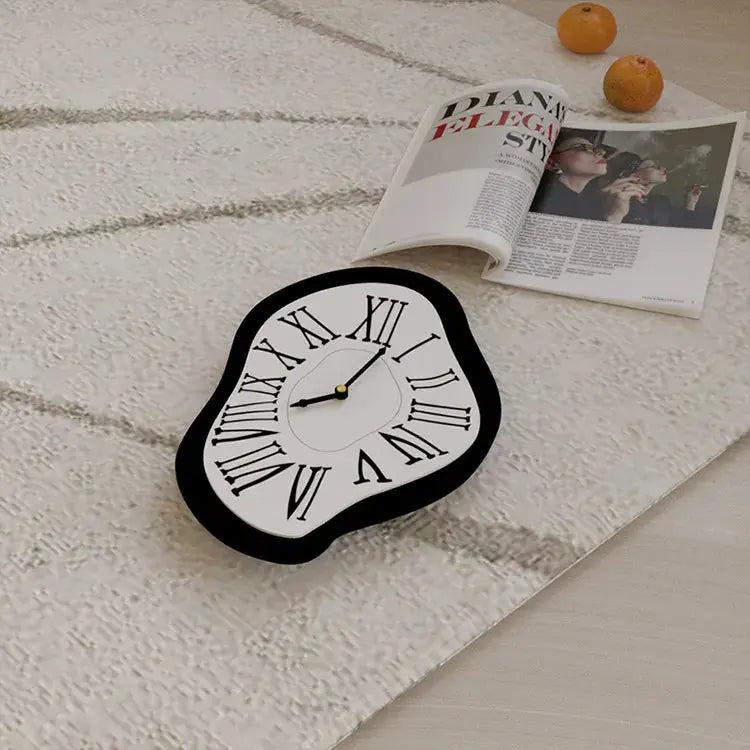 Decorative Wall Clock Surreal Roman Numerals Silent Movement Acrylic
