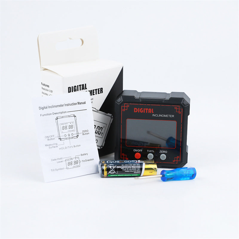 Digital Angle Gauge Magnetic Base IP54 Water-Resistant 0.2° Accuracy