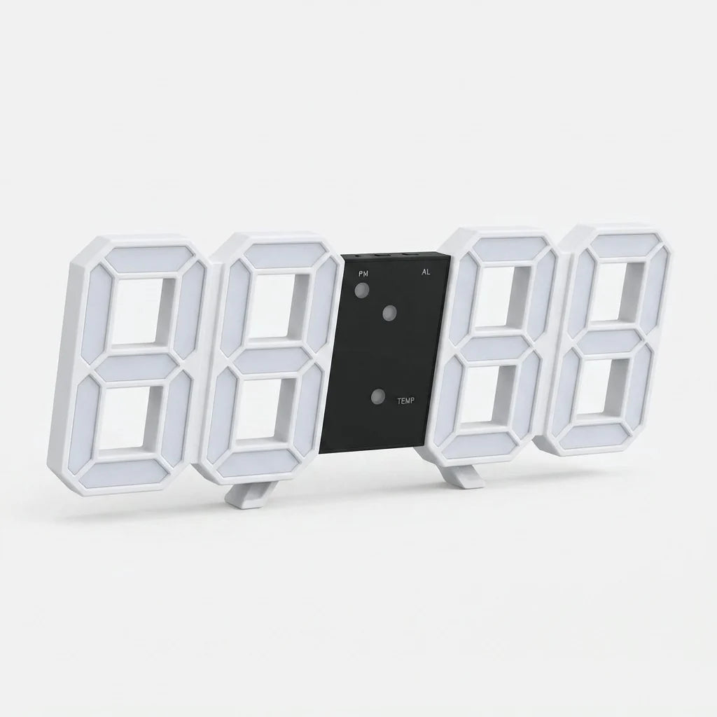 Digital Wall Clock Large Dimmable LED Remote Control