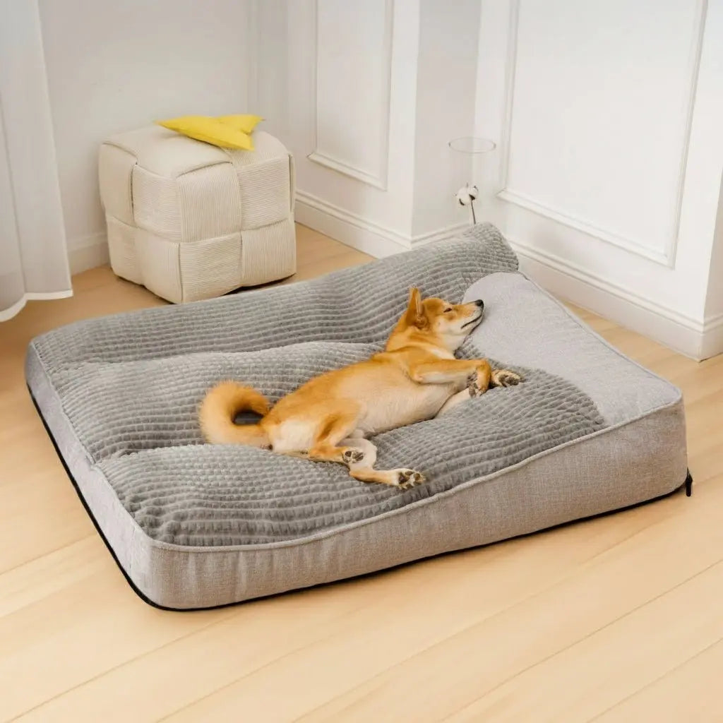 Dog Bed Orthopedic Support & Raised Edge Removable Cover