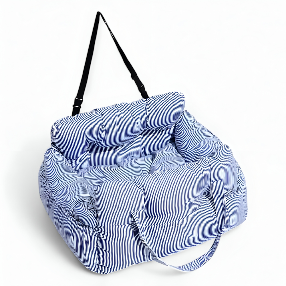 Dog Car Seat Padded Raised Sides & Seatbelt
