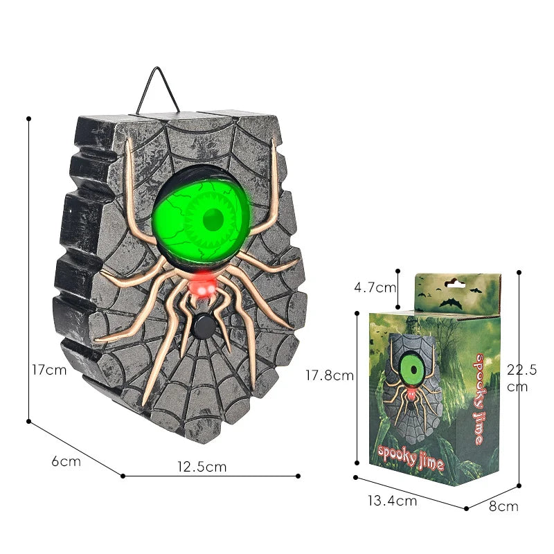 Doorbell Decoration Spider Web Glowing Eyes Battery-Operated