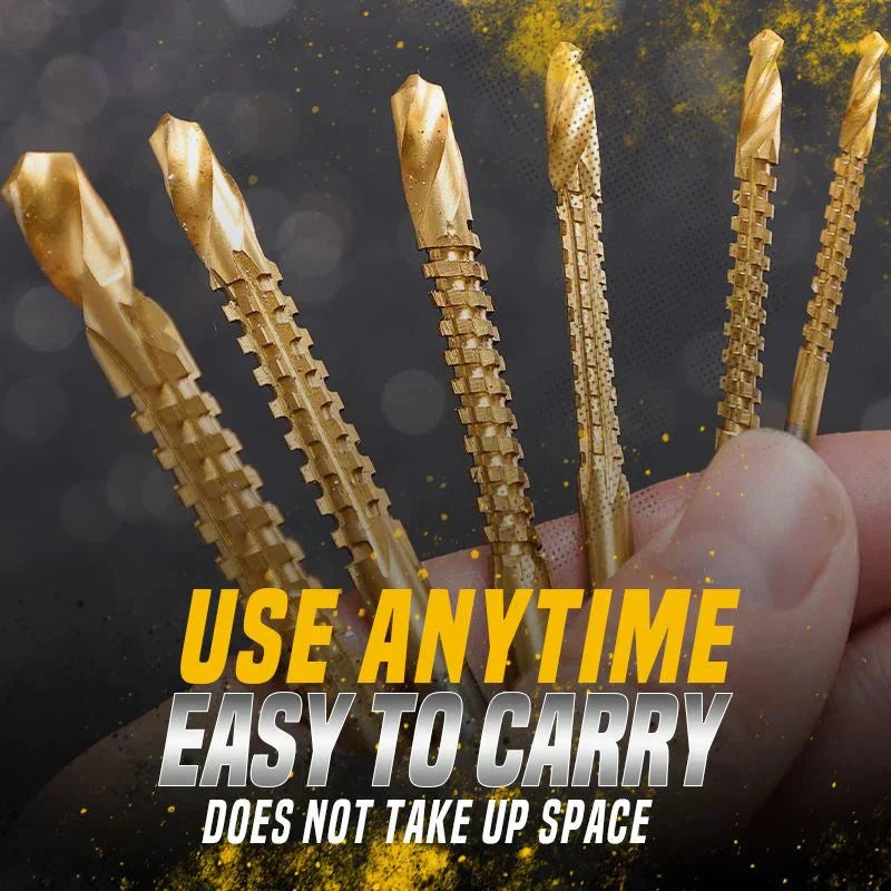 Drill Bit Set Titanium-Coated High-Speed Steel 6-Piece