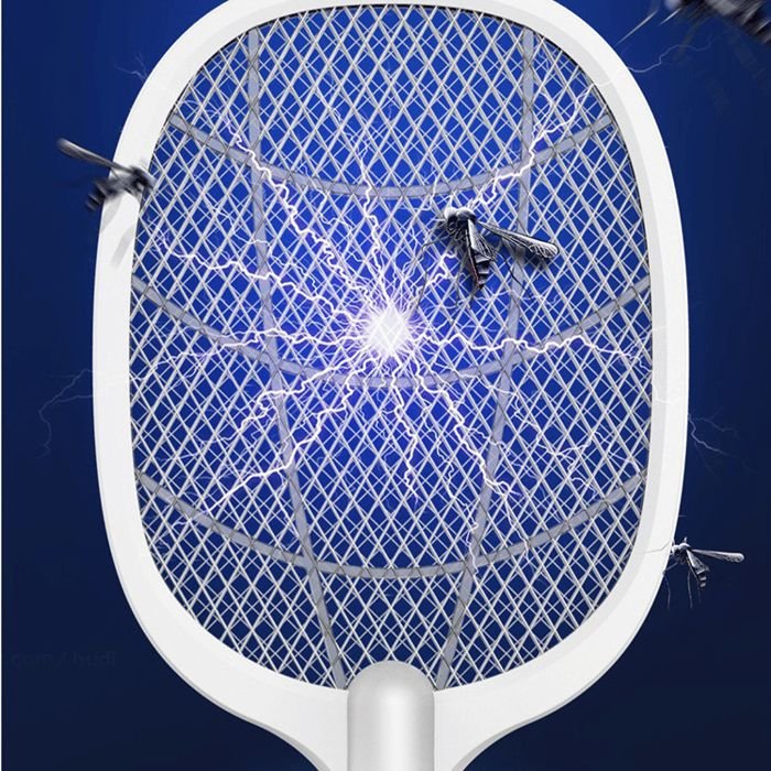 Electric Fly Swatter Dual-Mode LED Trap & Zapper USB Rechargeable