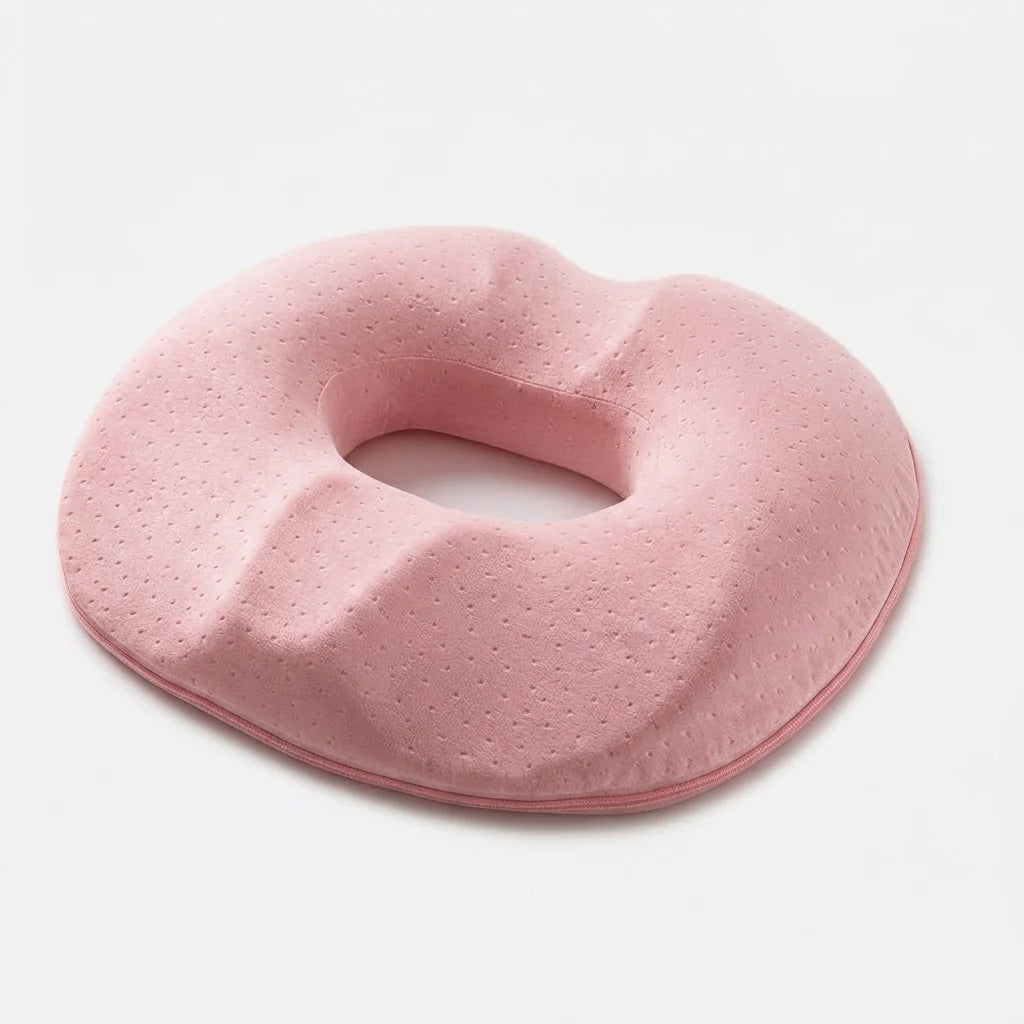 Ergonomic Seat Cushion Memory Foam Tailbone Cutout Removable Cover