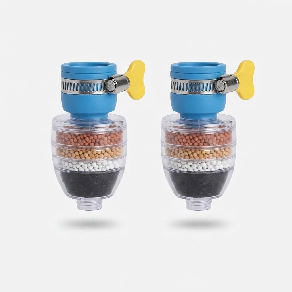 Faucet Water Filter 5-Layer Activated Carbon Tool-Free Install