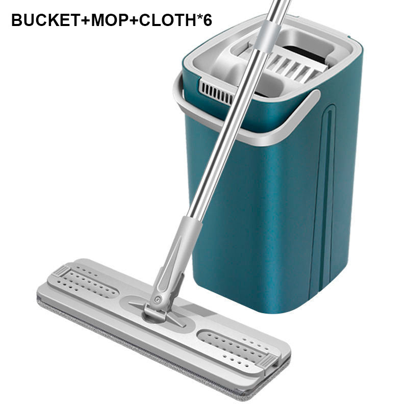Floor Mop Two-Compartment Bucket Self-Wringing 360 Degree Microfiber