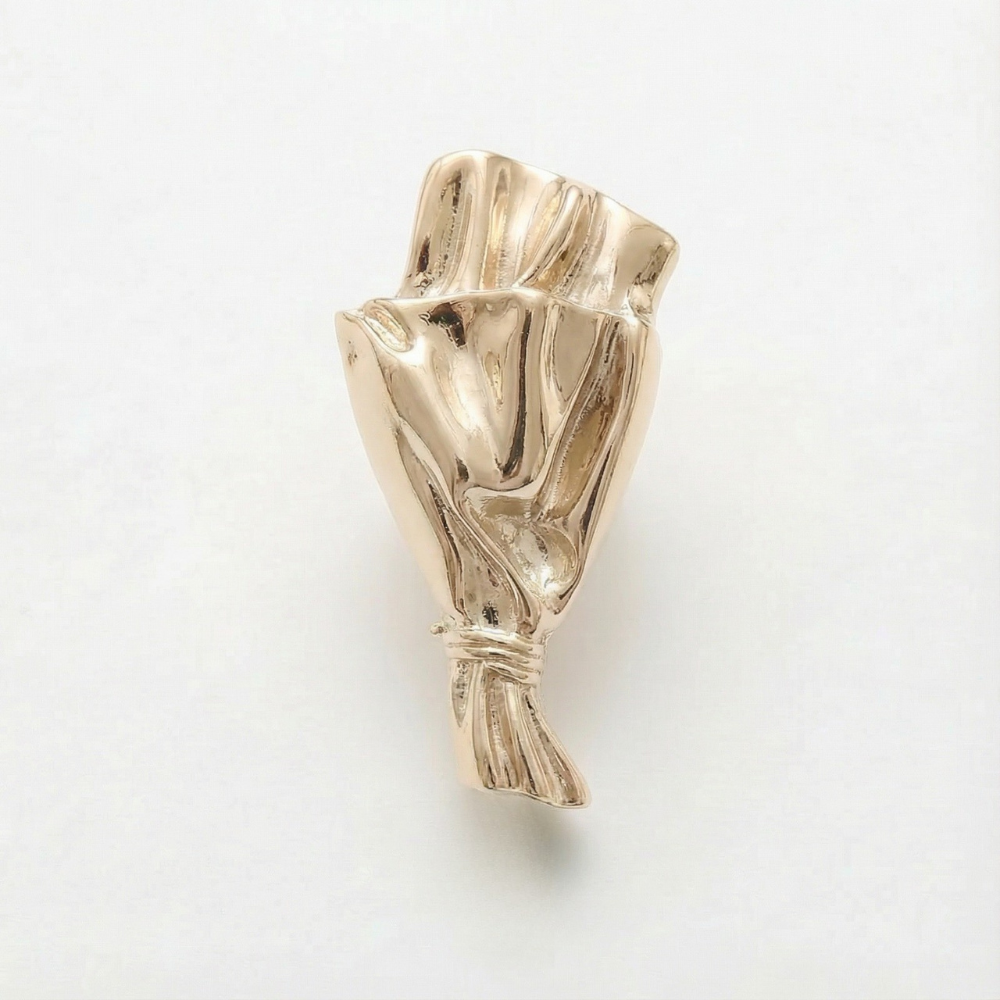 Flower Brooch Mini Vase For Real Flowers Mirror Gloss