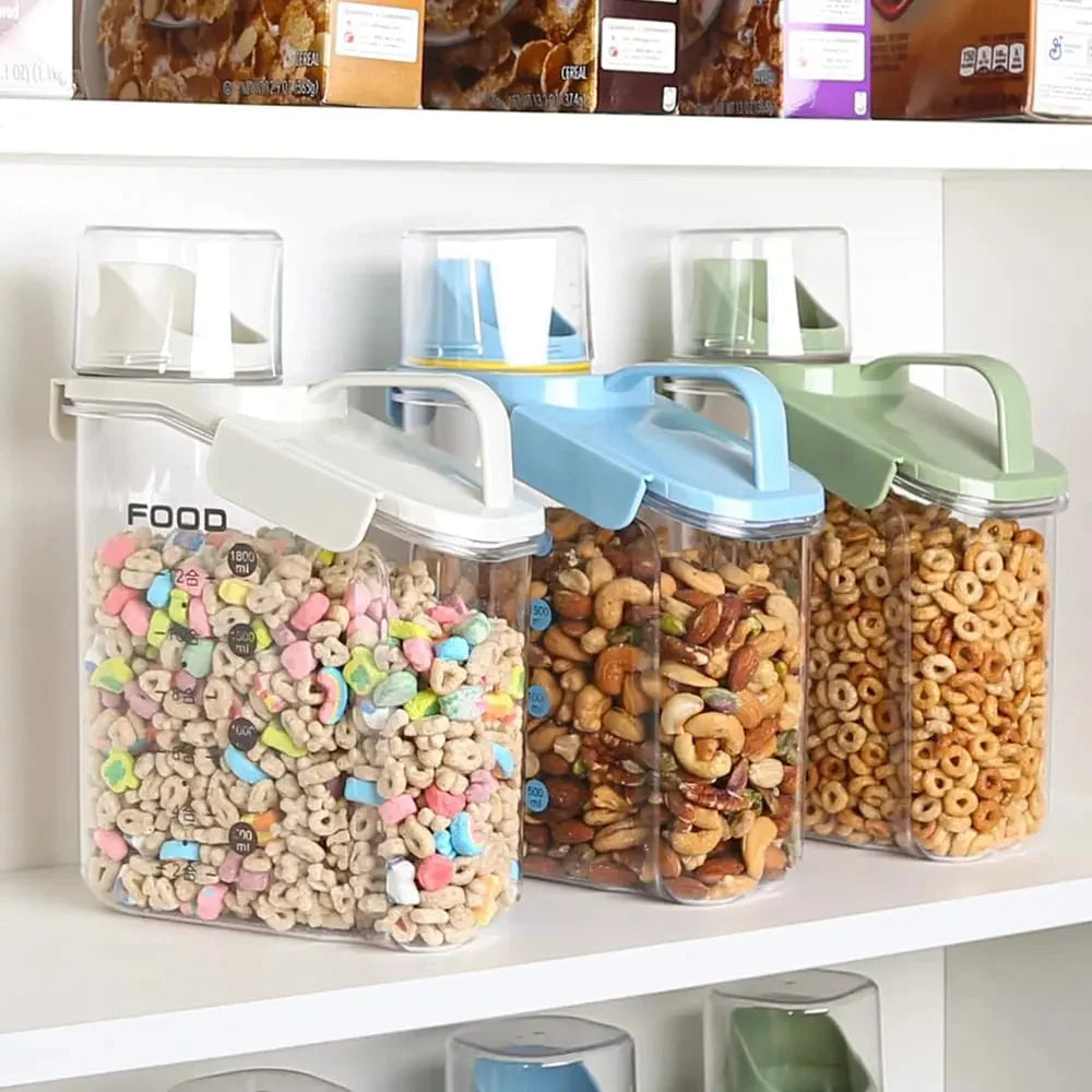 Food Storage Container Airtight Integrated Scale & Wide Spout
