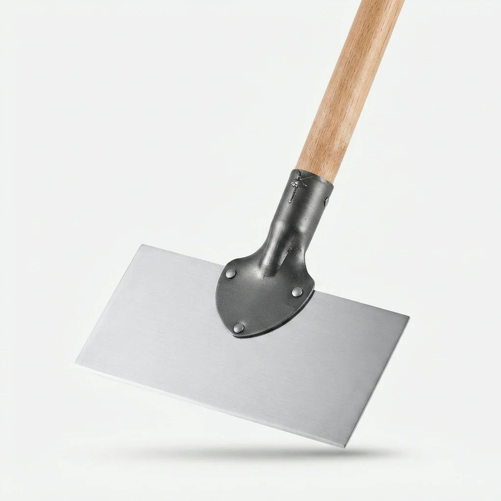 Garden Hoe & Scraper Wide Manganese Steel Blade Wooden Handle