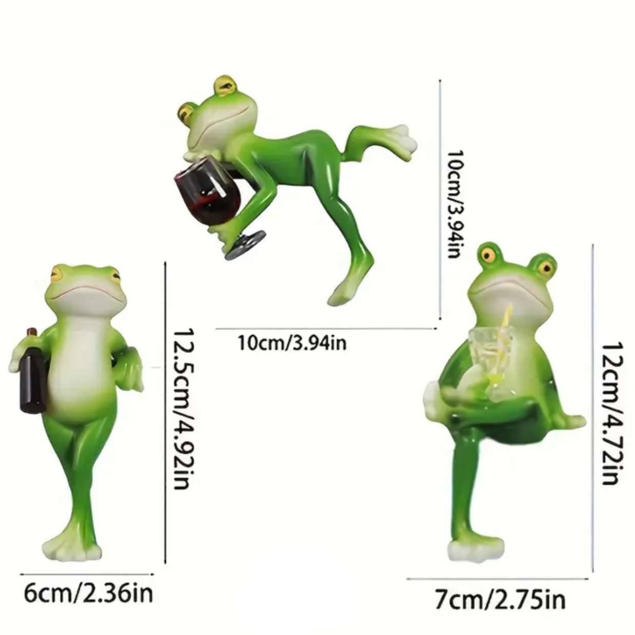 Garden Sculpture Climbing Frog Hand-Painted Weather-Resistant Resin