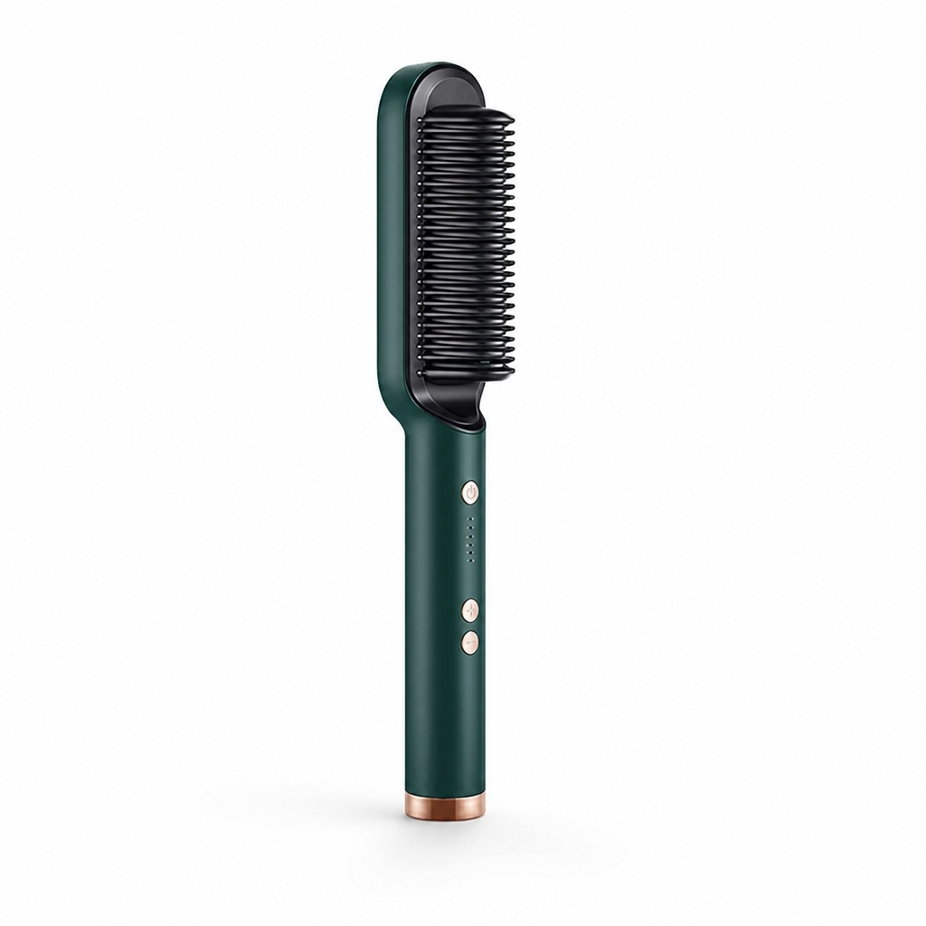 Hair Straightener Brush Ionic Ceramic Heated Teeth 30-Second Heat-Up