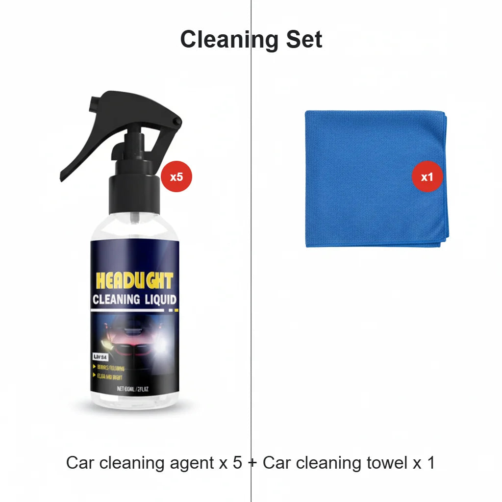 Headlight Cleaner Removes Haze & Yellowing UV Protective Sealant