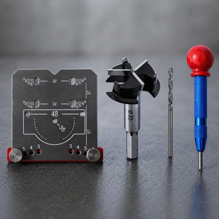Hinge Drilling Template Adjustable Aluminum Precision Clamp