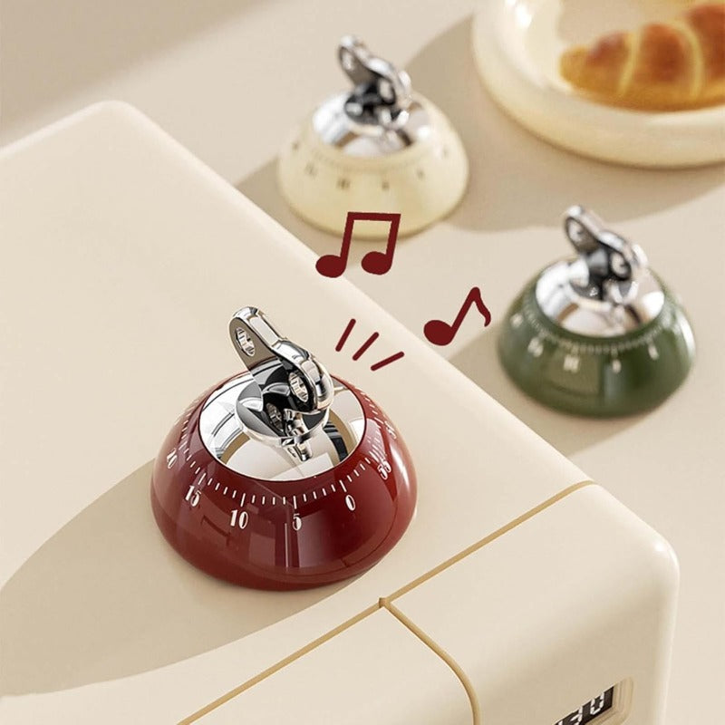 Kitchen Timer Mechanical Wind-Up Stainless Steel & Magnetic Base