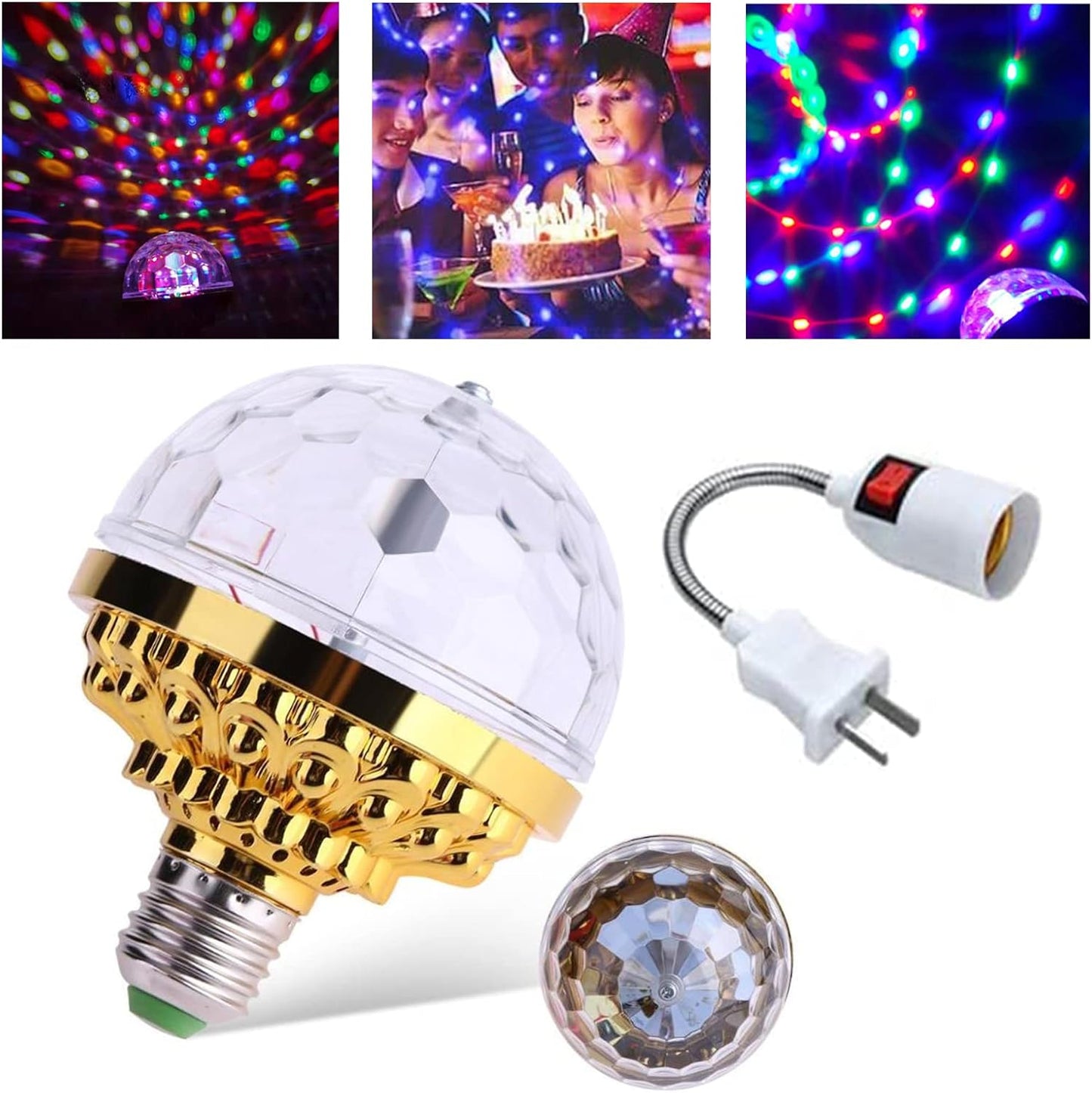 LED Disco Lamp Automatic Rotation Adjustable RGB