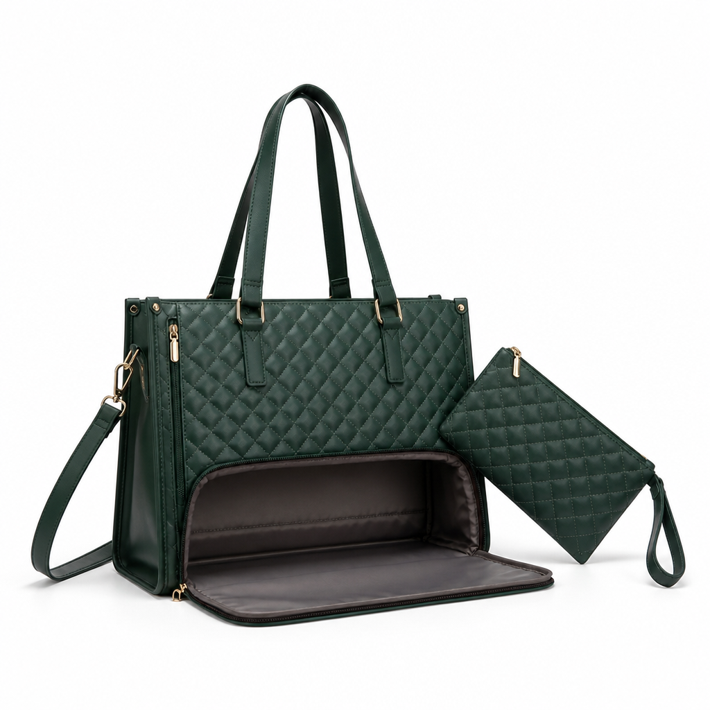 Laptop Tote Bag Quilted Insulated & Water-Resistant