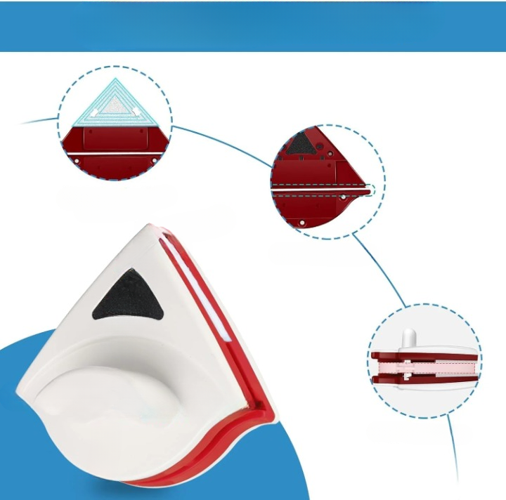 Magnetic Window Cleaner Double-Sided Microfiber Cloths & Safety Tether