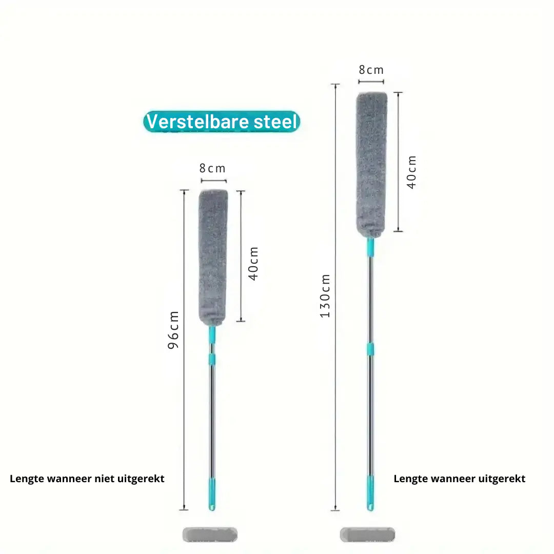 Microfiber Duster Extendable Stainless Steel Handle Machine-Washable Covers