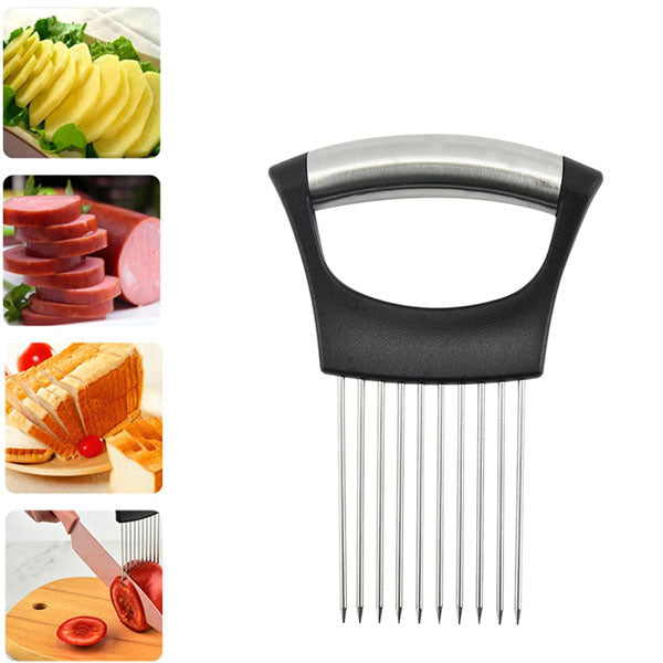 Onion & Vegetable Holder Stainless Steel Tips Ergonomic Handle